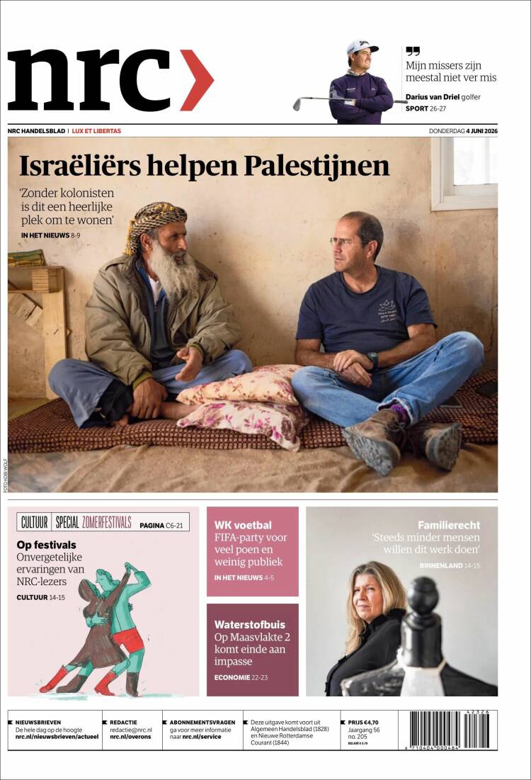Portada de NRC Handelsblad (Pa&iacute;ses Bajos)
