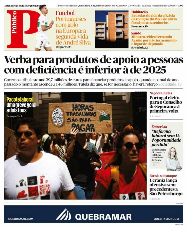 Portada de Público (Portugal)