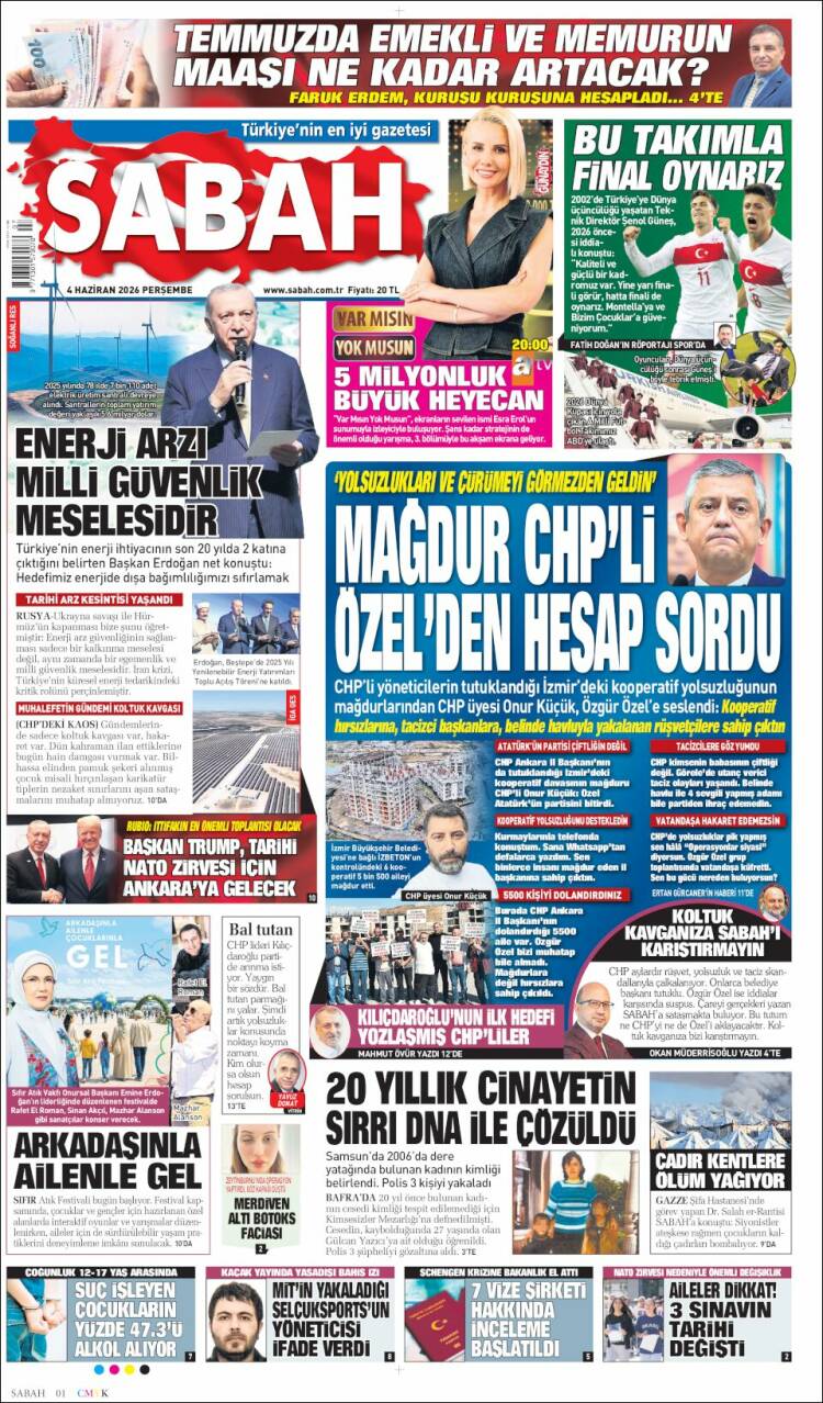Portada de Sabah (Turqu&iacute;a)