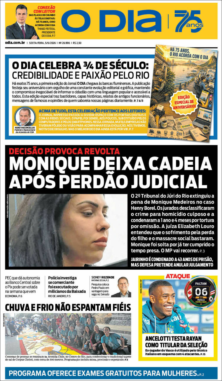 Portada de O Dia (Brasil)