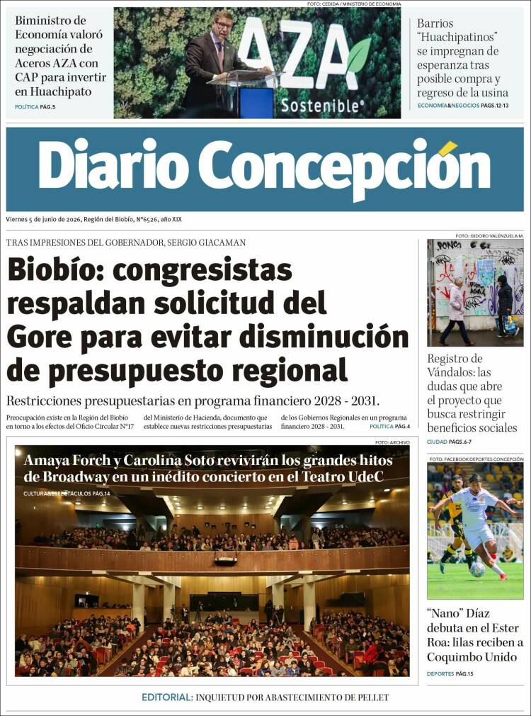 Portada de Diario de Concepción (Chile)