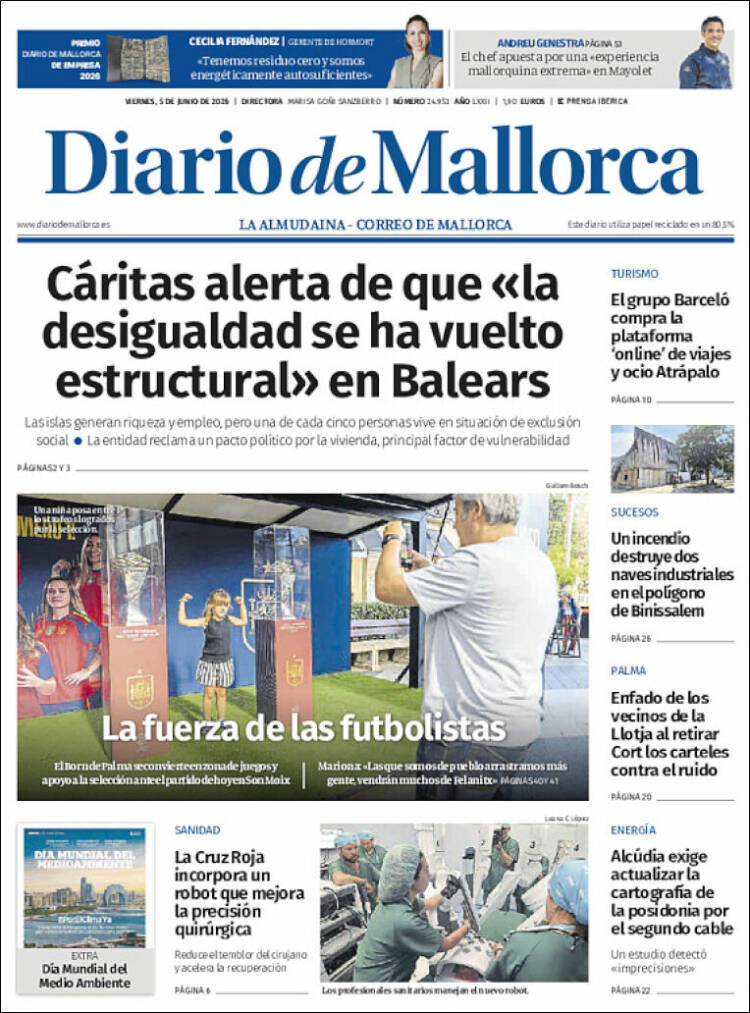 Portada de Diario de Mallorca (Espa&ntilde;a)