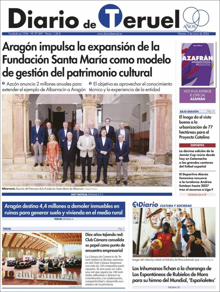 Portada de Diario de Teruel (Espa&ntilde;a)