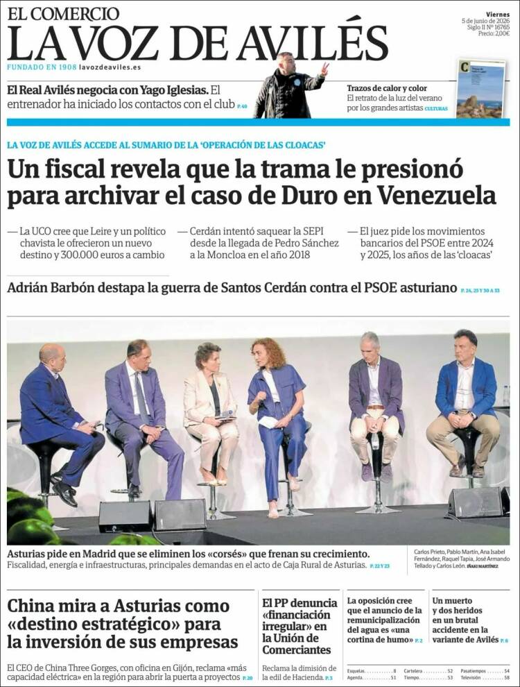 Portada de El Comercio - Avilés (Espa&ntilde;a)