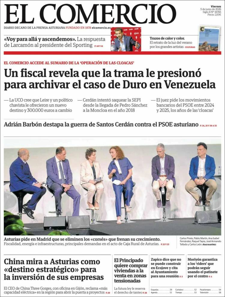 Portada de El Comercio - Gijón (Espa&ntilde;a)