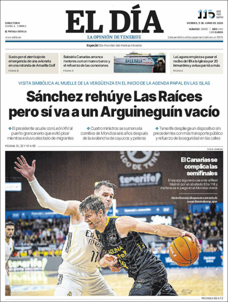 Portada de El Día (Espa&ntilde;a)