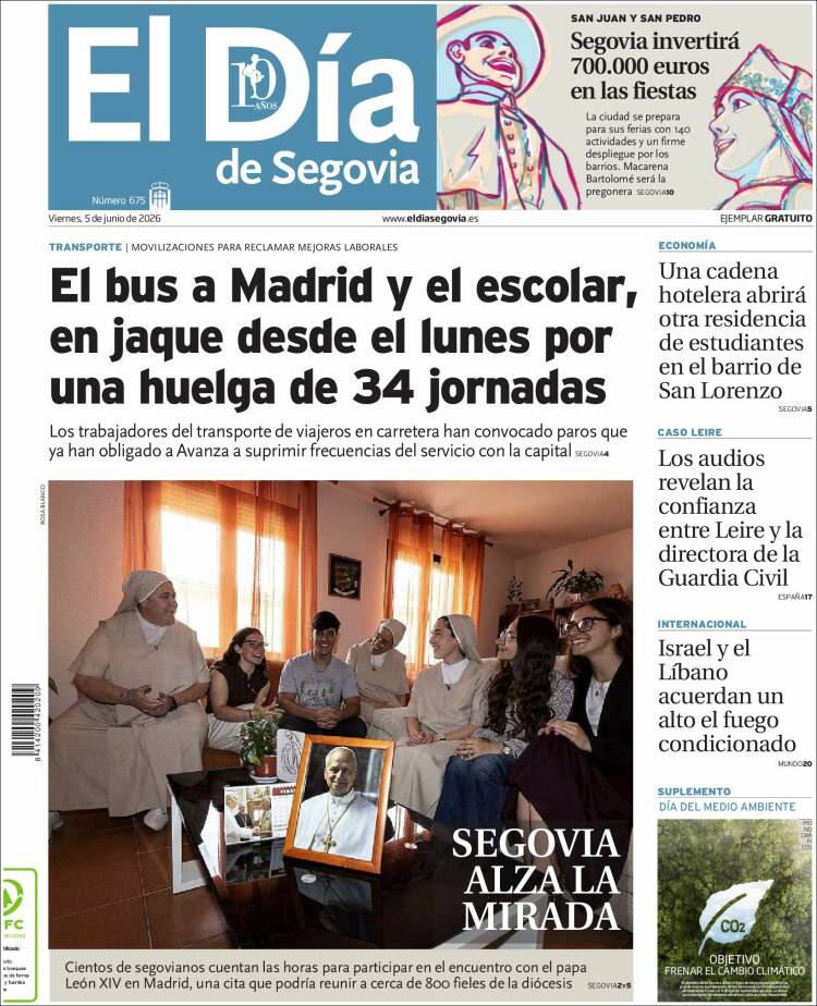 Portada de El Día de Segovia (Espa&ntilde;a)