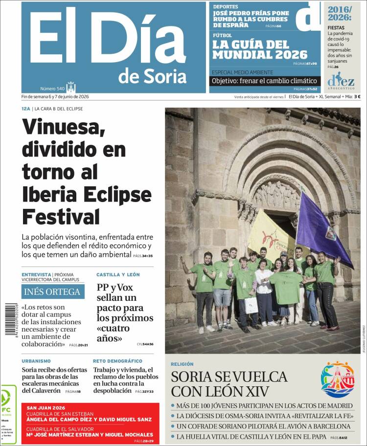 Portada de El Día de Soria (Espa&ntilde;a)