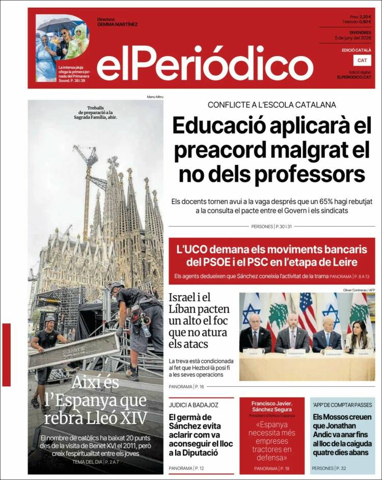 Portada de El Periódico de Catalunya (Espa&ntilde;a)