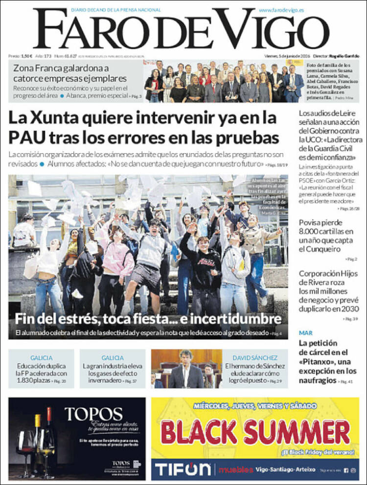 Portada de Faro de Vigo (Espa&ntilde;a)