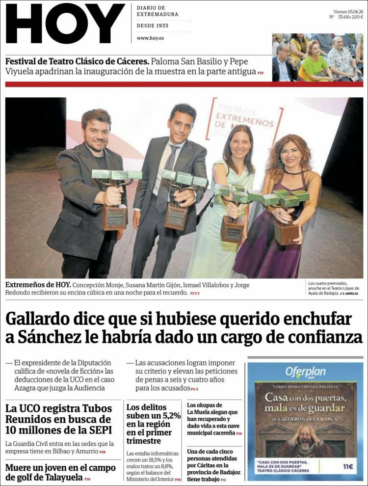 Portada de Hoy - Caceres (Espa&ntilde;a)