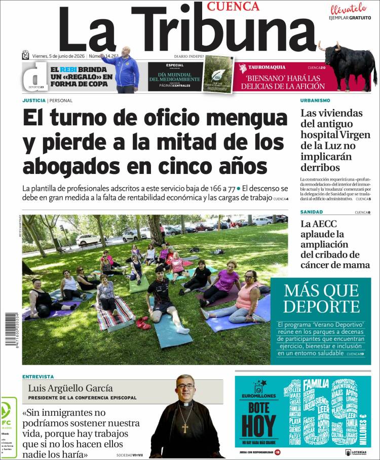 Portada de La Tribuna de Cuenca (Espa&ntilde;a)