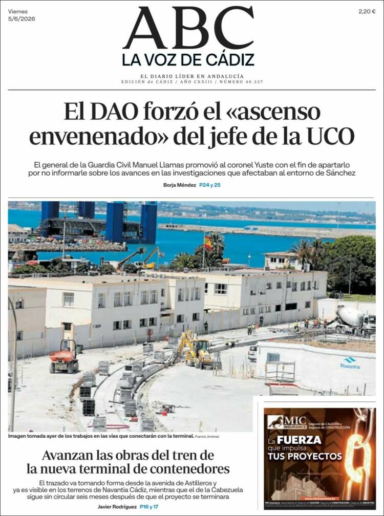Portada de La Voz de Cádiz (Espa&ntilde;a)