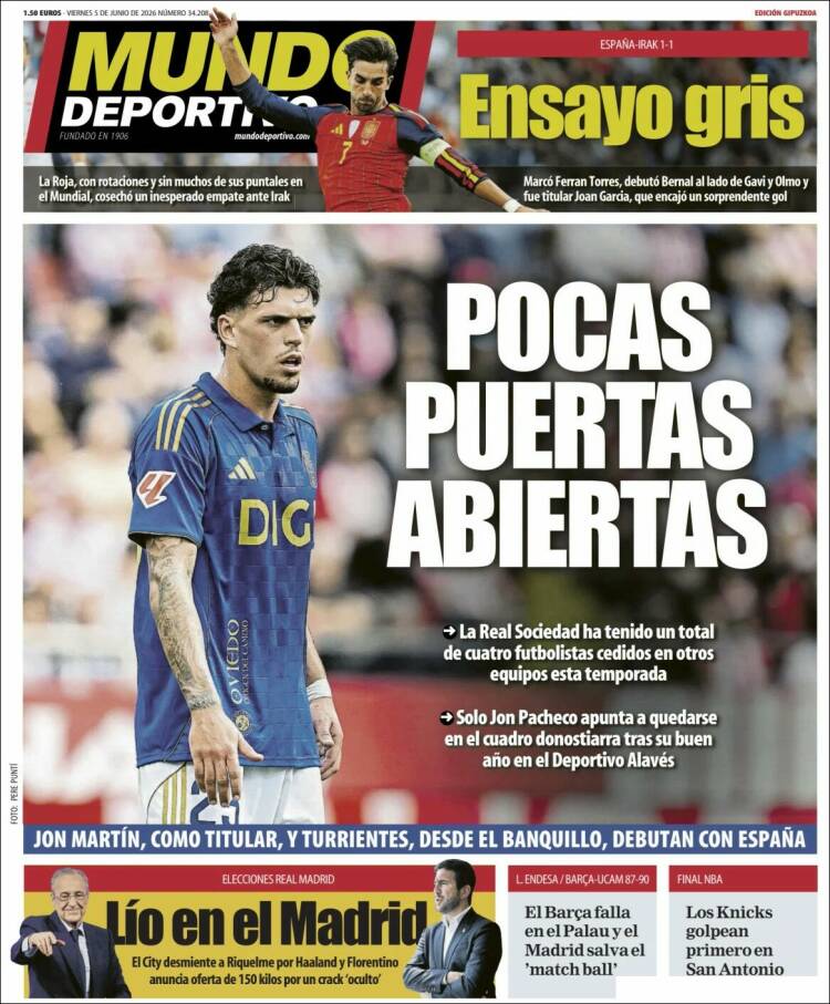 Portada de Mundo Deportivo Gipuzkoa (Espa&ntilde;a)