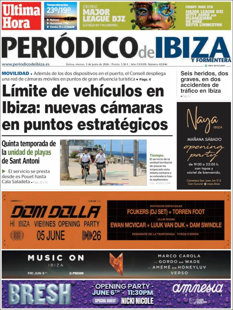 Portada de Periódico de Ibiza (Espa&ntilde;a)