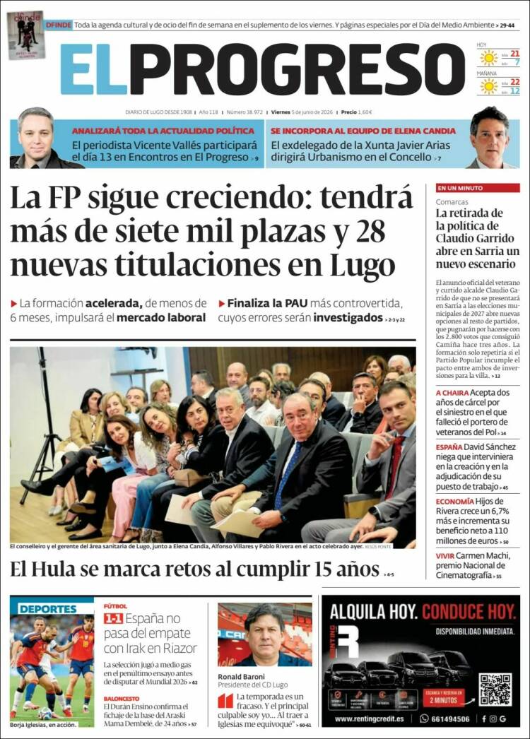Portada de El Progreso (Espa&ntilde;a)