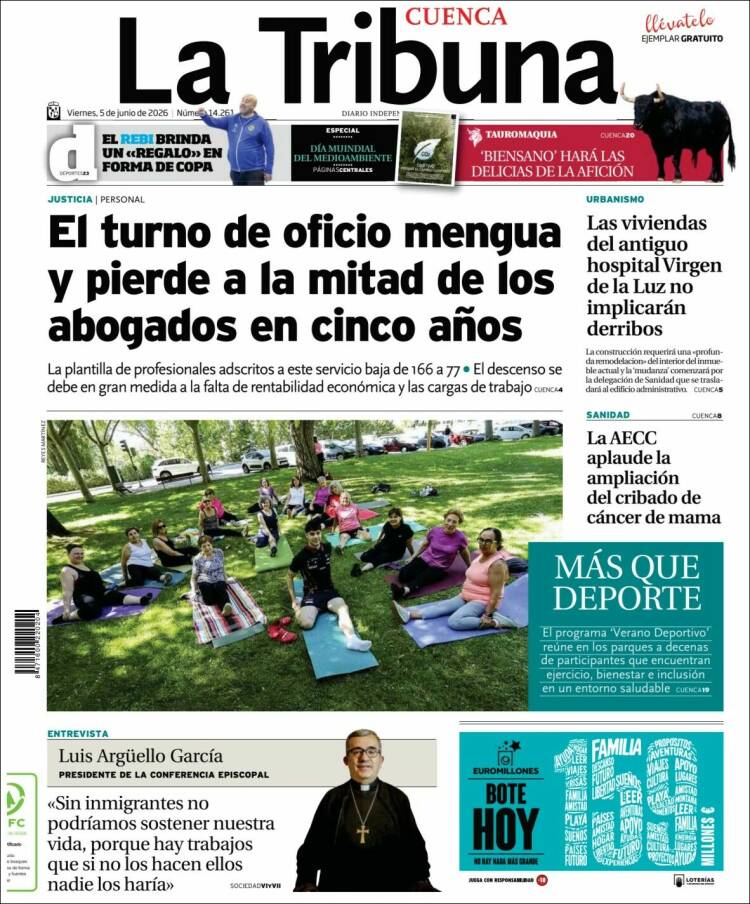 Portada de La Tribuna de Cuenca (Espa&ntilde;a)