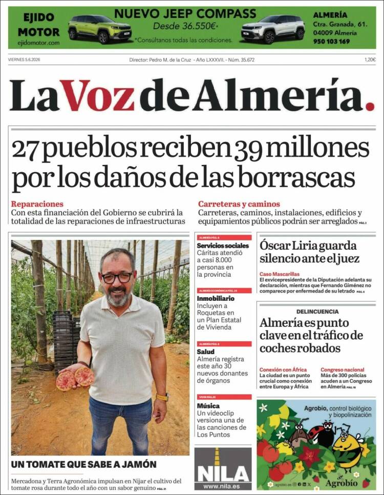 Portada de La Voz de Almería (Espa&ntilde;a)