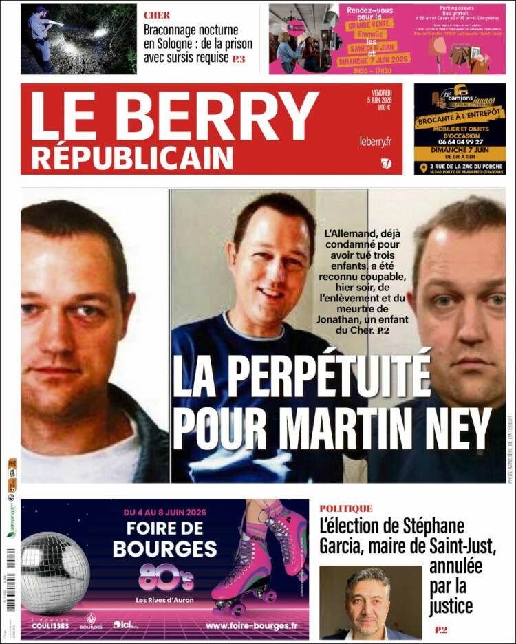 Portada de Berry Republicain (Francia)