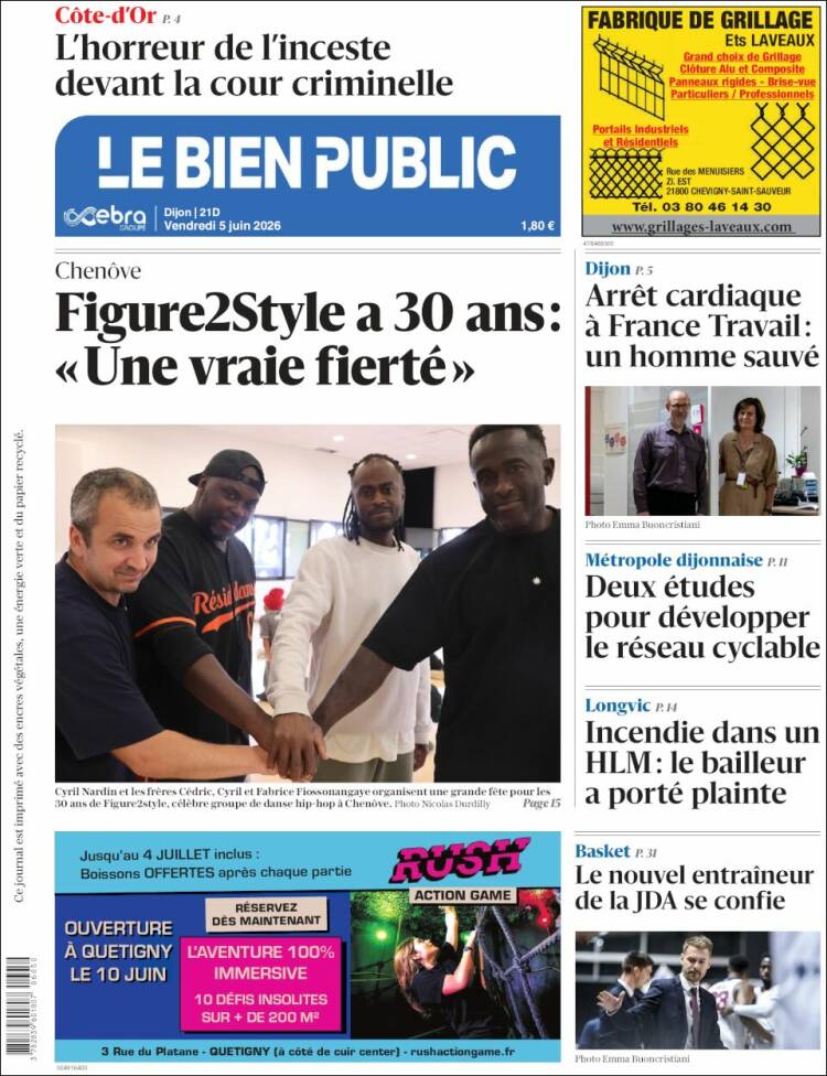 Portada de Le Bien Public (Francia)