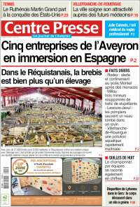 Portada de Centre Presse (Francia)