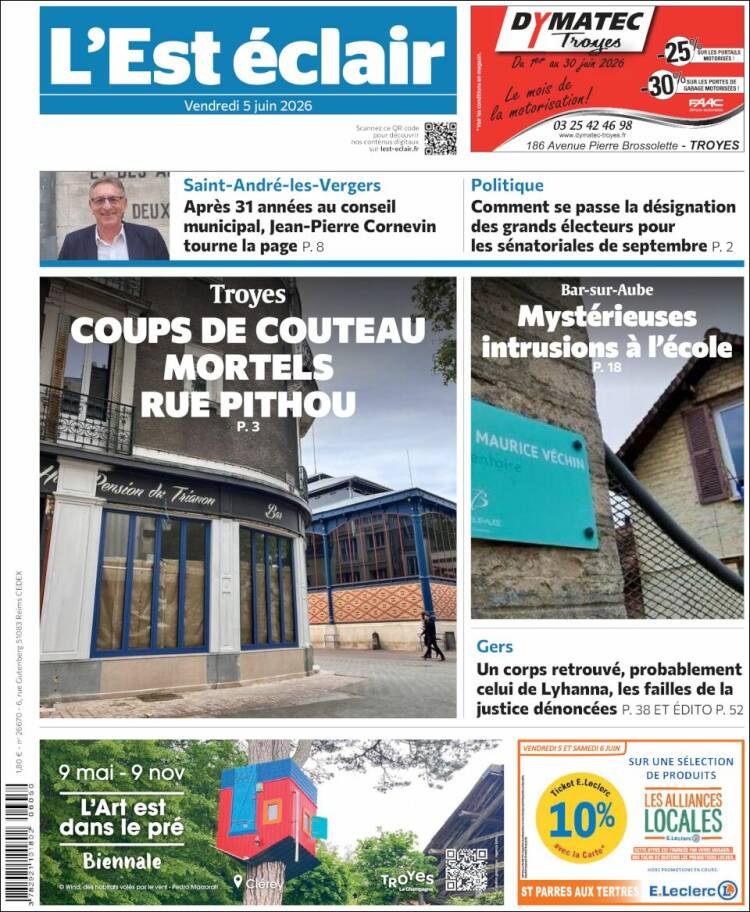 Portada de L'Est Eclair (Francia)