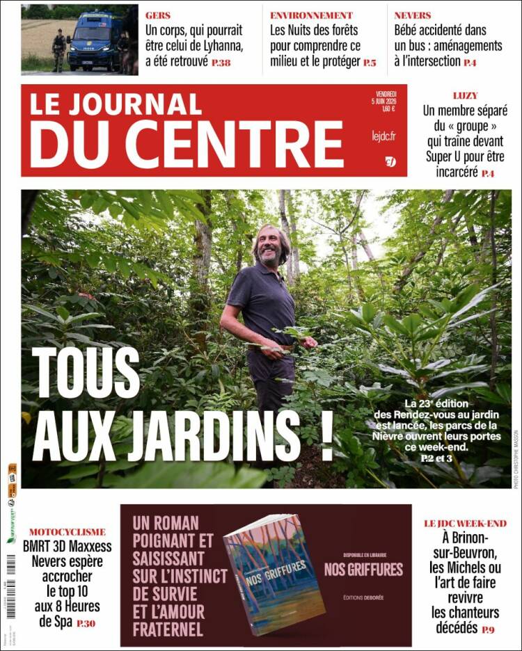 Portada de Le Journal du Centre (Francia)
