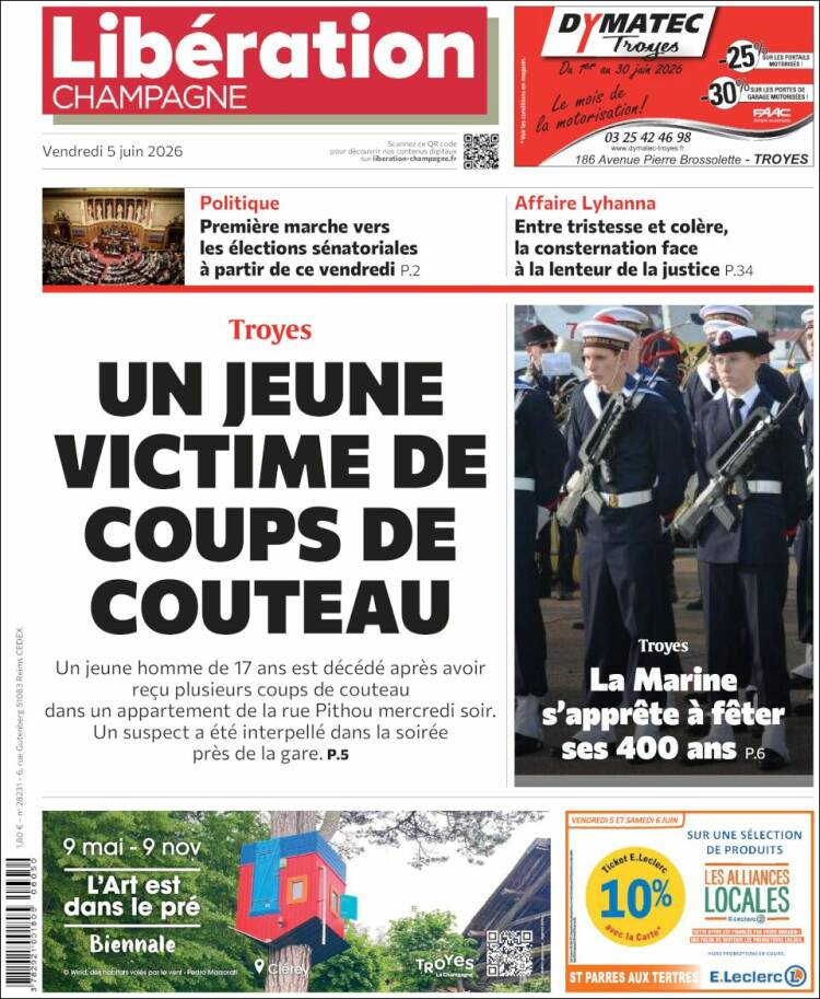 Portada de Libération Champagne (Francia)