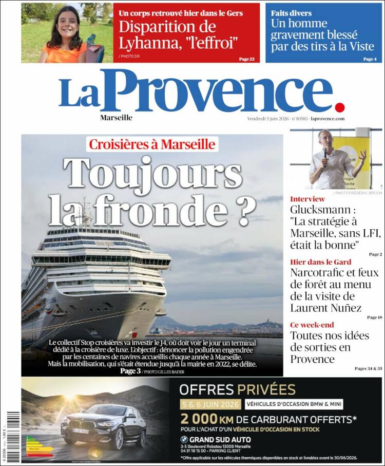 Portada de La Provence (Francia)