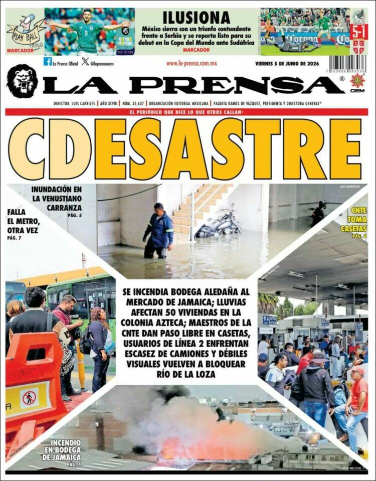 Portada de La Prensa (M&eacute;xico)