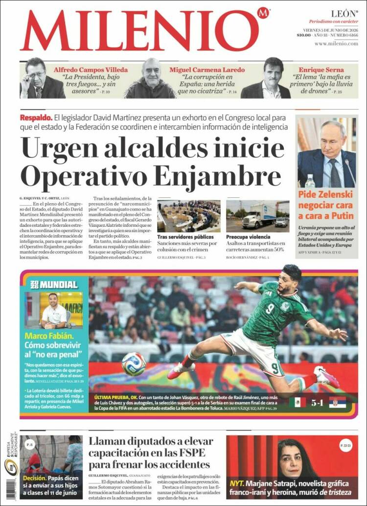 Portada de Milenio de León (M&eacute;xico)
