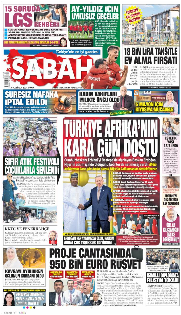 Portada de Sabah (Turqu&iacute;a)