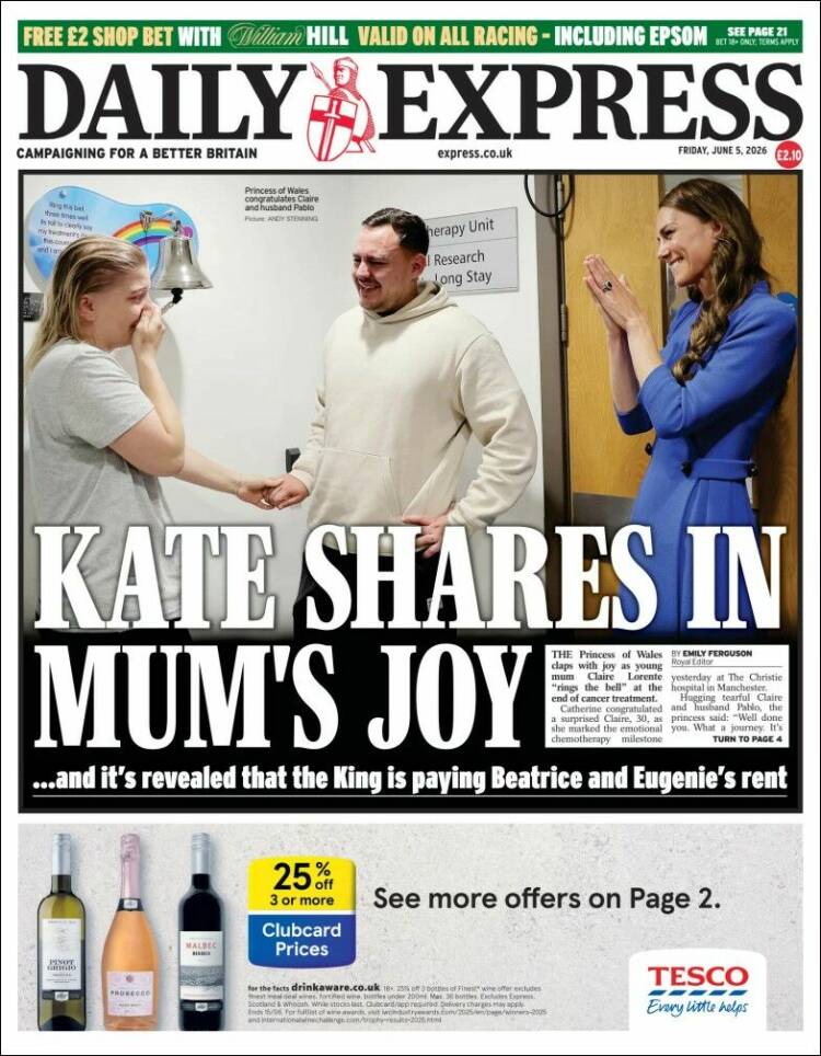 Portada de Daily Express (Reino Unido)
