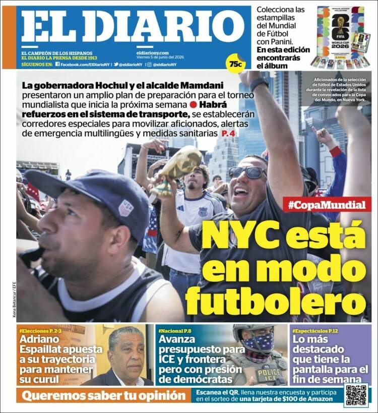 Portada de El Diario NY (USA)