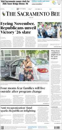 Portada de The Sacramento Bee (USA)