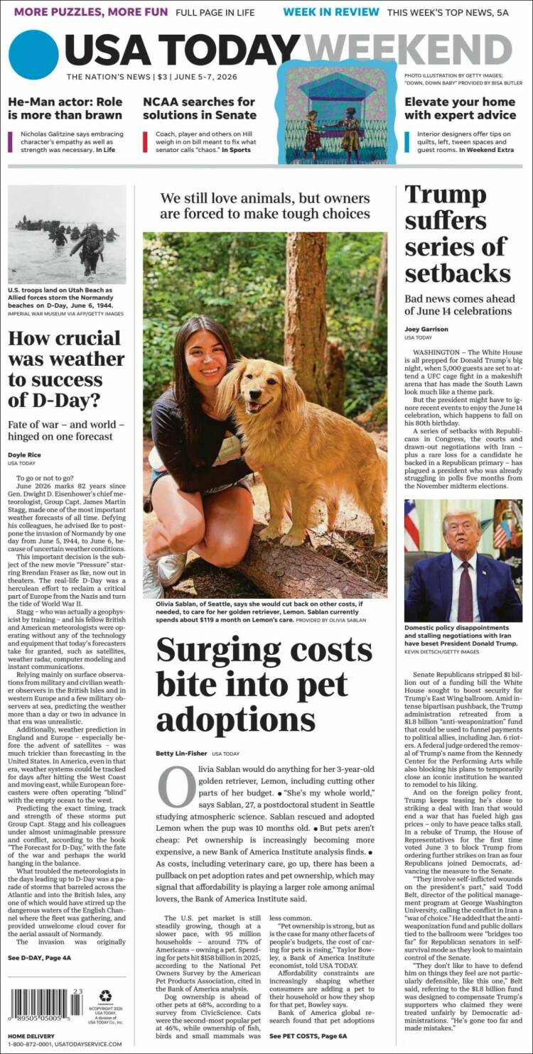 Portada de USA Today (USA)