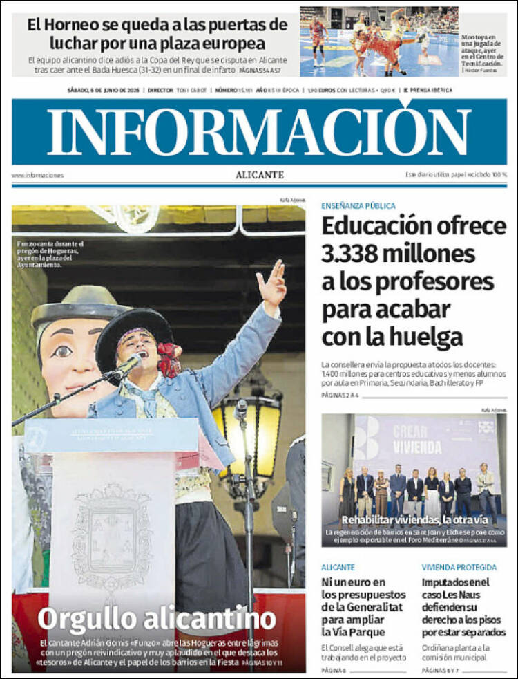 Portada de Diario Información (Espa&ntilde;a)
