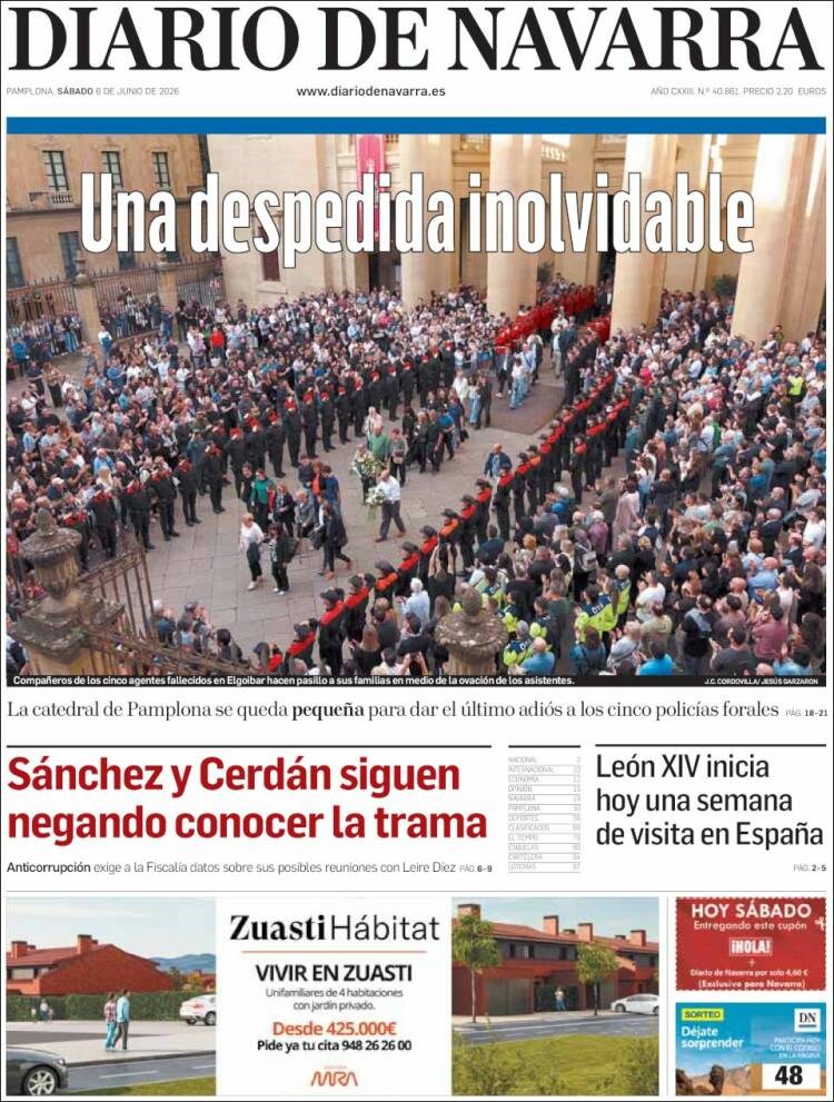 Portada de Diario de Navarra (Espa&ntilde;a)