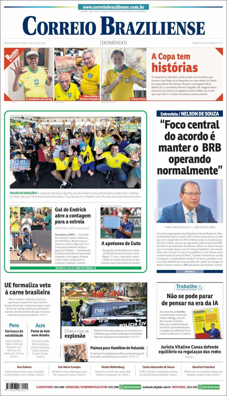 Portada de Correio Braziliense (Brasil)