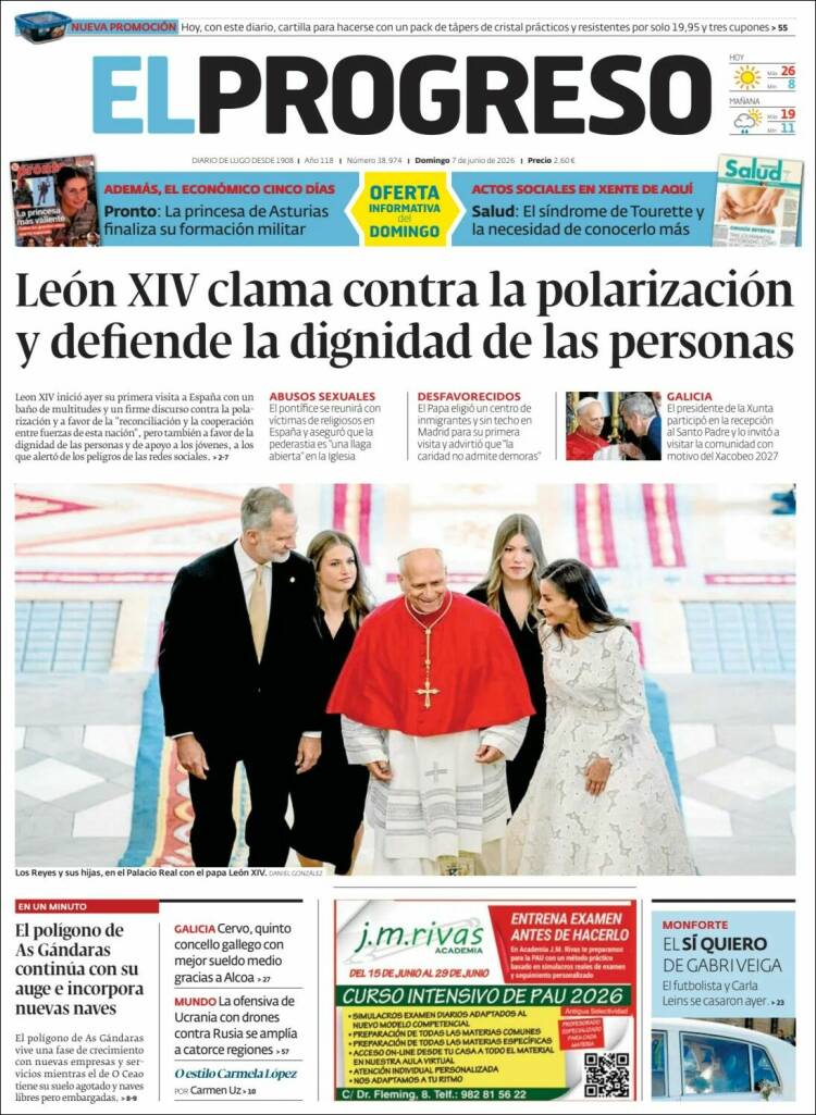 Portada de El Progreso (Espa&ntilde;a)