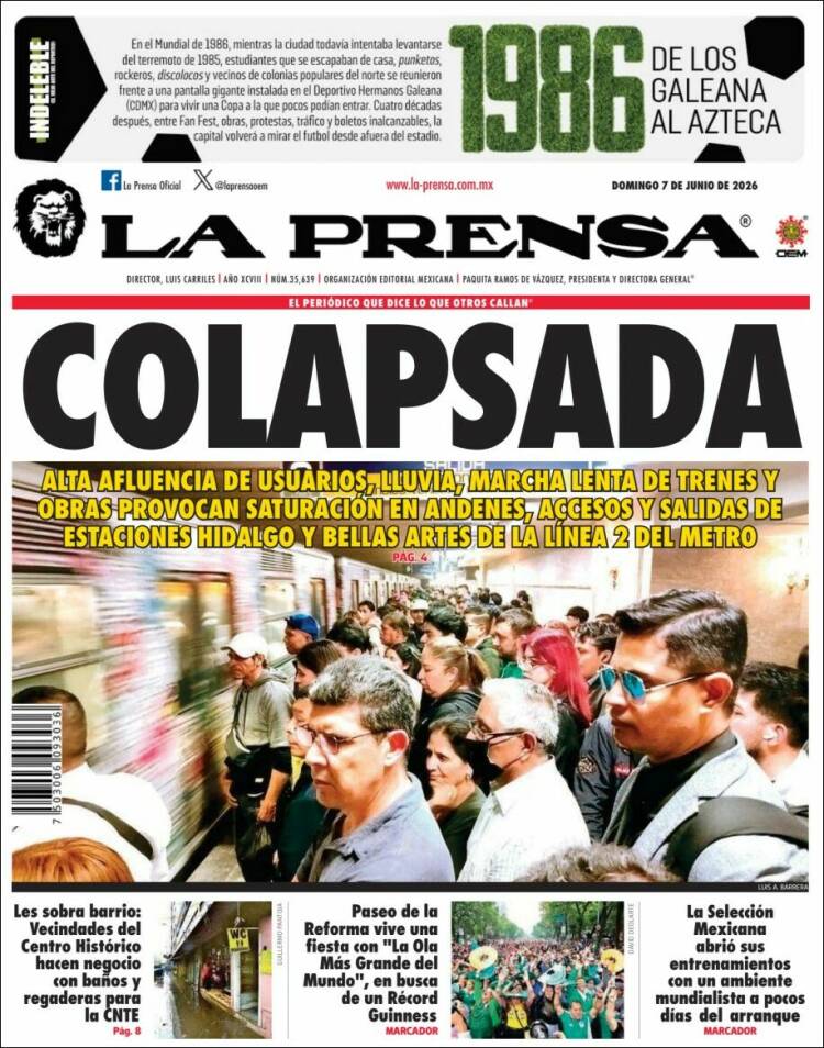 Portada de La Prensa (M&eacute;xico)