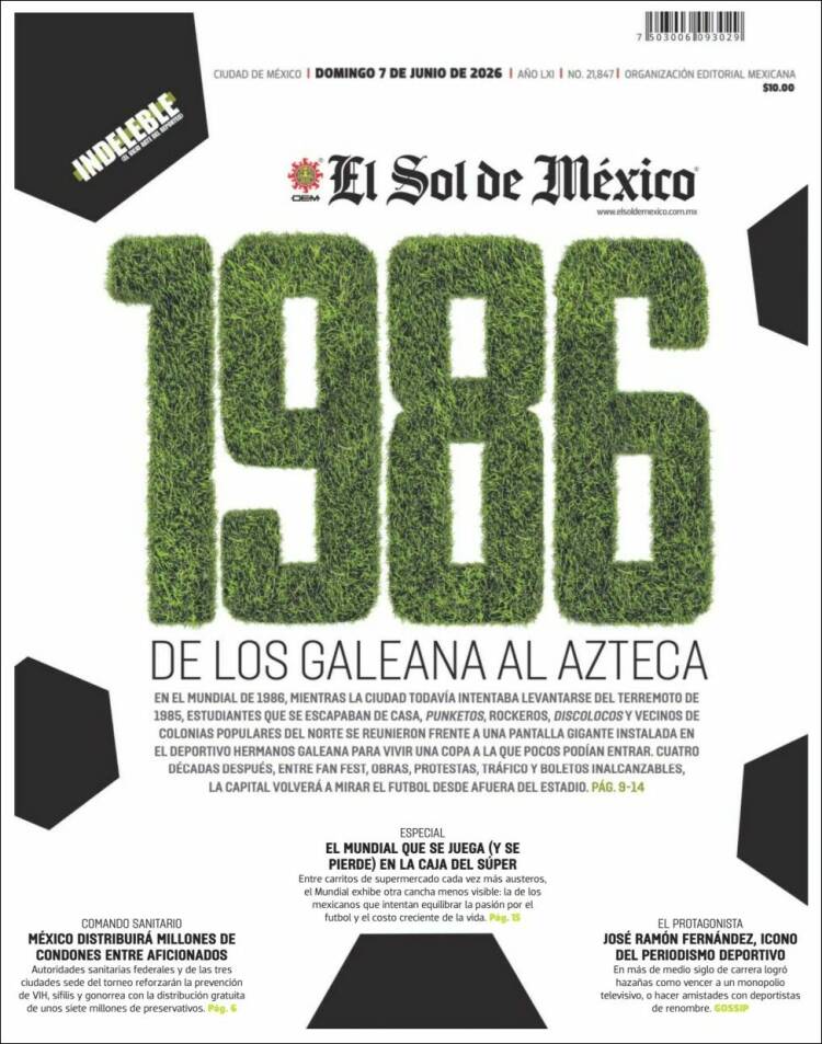Portada de El Sol de México (M&eacute;xico)