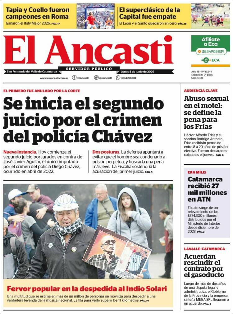 Portada de El Ancasti (Argentina)