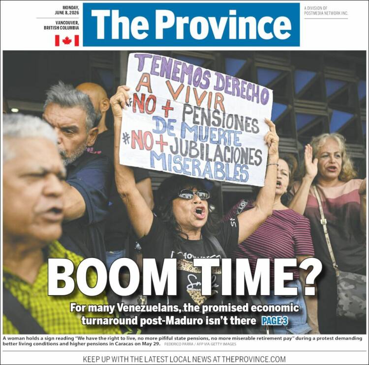 Portada de The Province (Canad&aacute;)