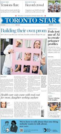 Portada de The Toronto Star (Canad&aacute;)
