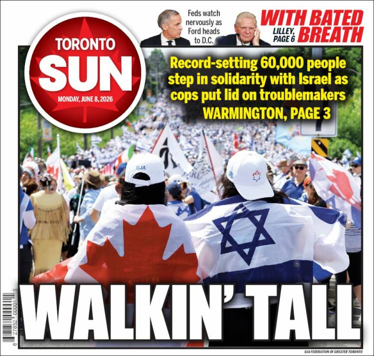 Portada de The Toronto Sun (Canad&aacute;)