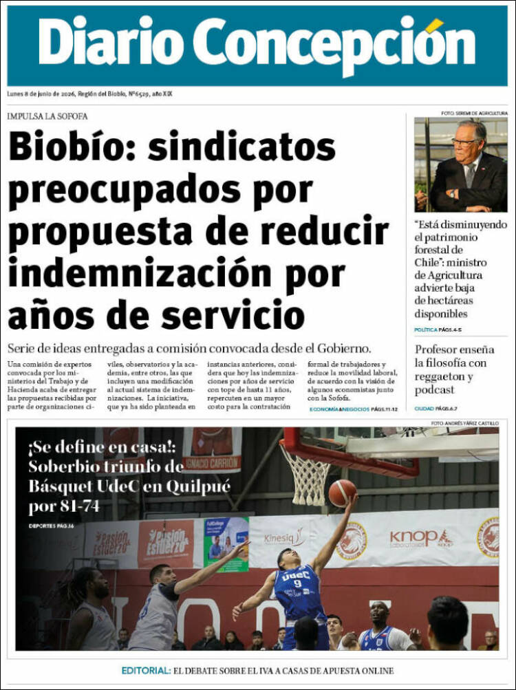 Portada de Diario de Concepción (Chile)