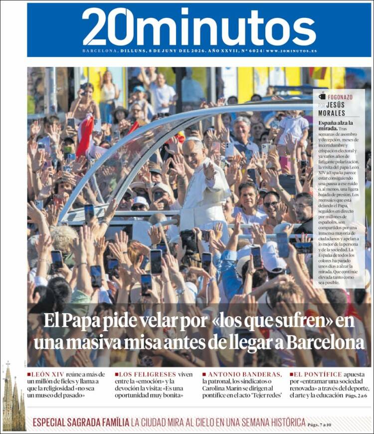 Portada de 20 Minutos - Barcelona (Espa&ntilde;a)