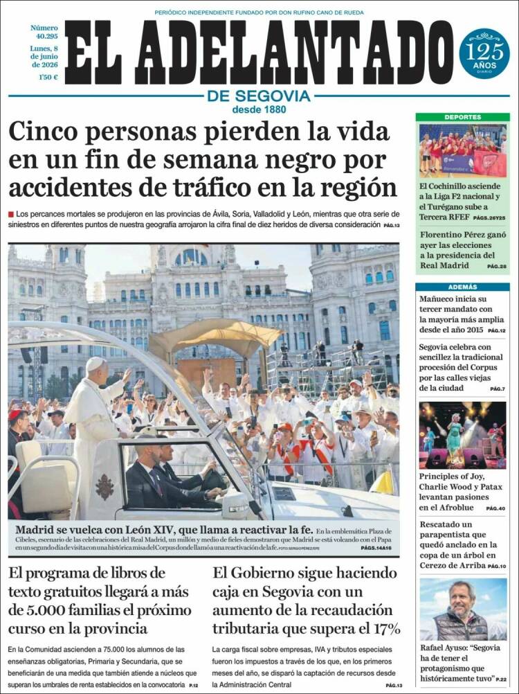 Portada de El Adelantado de Segovia (Espa&ntilde;a)