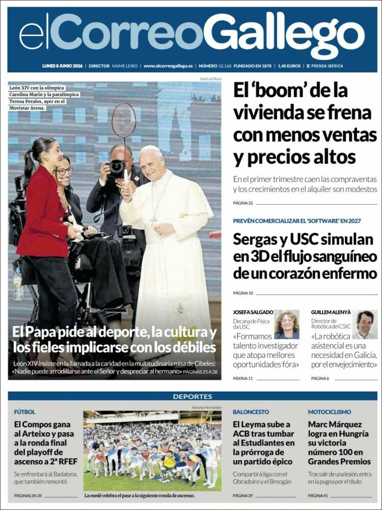 Portada de El Correo Gallego (Espa&ntilde;a)